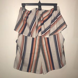 Striped Strapless Romper